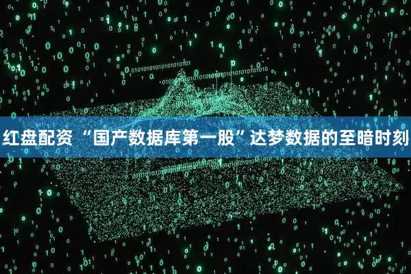红盘配资 “国产数据库第一股”达梦数据的至暗时刻